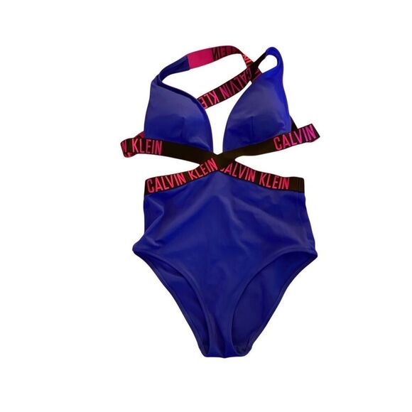 NWT Calvin Klein, blue and pink one piece swimwear so small - Picture 2 of 5